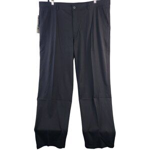 32 Degrees Heat Mens Black Pleated Pants Size 44 With Front Zip & Button Closure